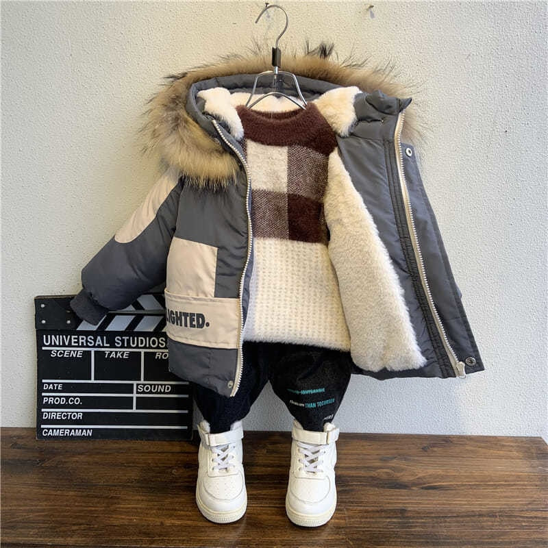 New Boys Winter Coat with Fur Collar