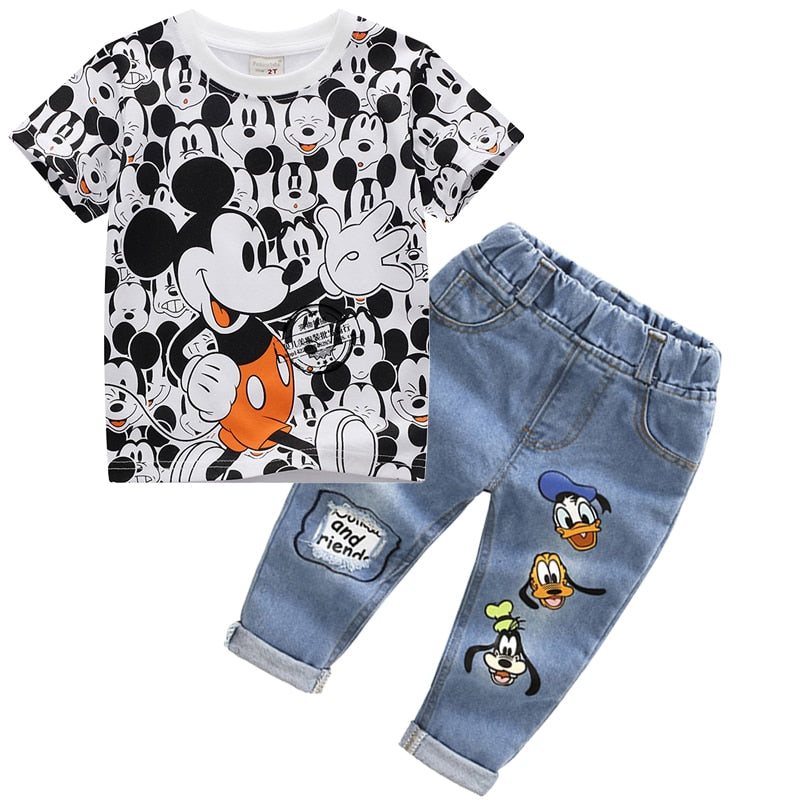 Ensemble de vêtements pour bébés filles et garçons, Minnie et Mickey Mouse